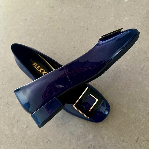 THE FLEXX Leather Slide On Ballet Flats [NEW] - BLUE - Size 38 | US 7 - Picture 3 of 5